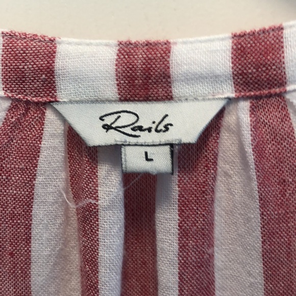Rails Red White Jasmine Belmont Stripe Dress Large - Picture 2 of 8